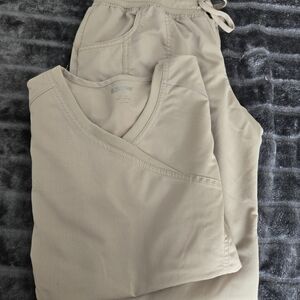 Scrubstar Premium Khaki Scrub Set- Xs Top And Medium Pants